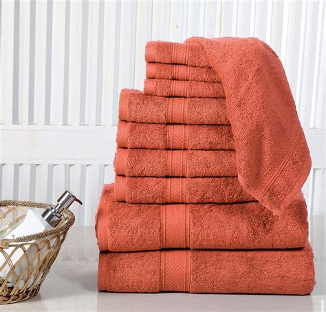 Addy Home Best Value 10PC Bath Towel Set (2 Bath, 4 Hand & 4 Wash) - Rust - Walmart.com ...