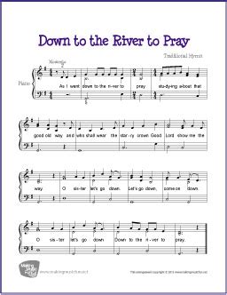 Down by the River to Pray | Free Easy Piano Sheet Music