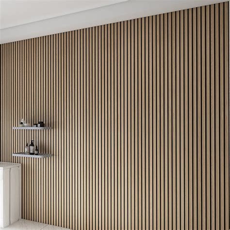 WOODFLEX Flexible Acoustic Wood Slat Wall Panel, Oak Veneer - 2700mm x ...