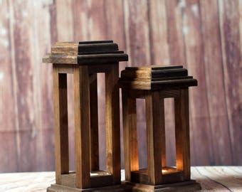 Rustic lantern rustic lighting wooden lantern wedding