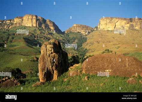 South Africa. Drakensberg. The Royal Natal National Park. Limestone ...