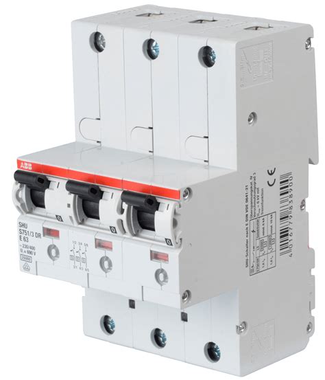 ABB S751 - 3DR-E63: Automatic Main Circuit Breaker - Selective, 3 x 1-Pole, 63 A at reichelt ...