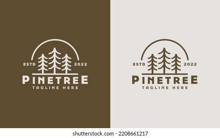 Pine Tree Logo Line Art Vector Stock Vector (Royalty Free) 2125403813 ...