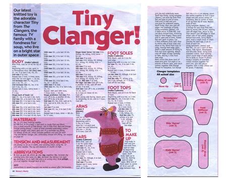 Knitting patterns, Clangers knitting pattern, Animal knitting patterns