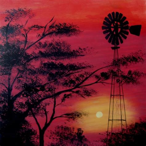 Windmill at Sunset Painting by Franklin Bilbrey - Fine Art America