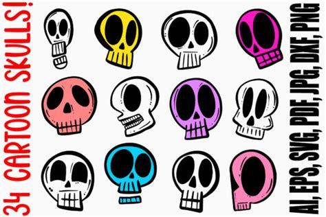 Cartoon Human Skulls Collection Drawing Graphic by squeebcreative ...