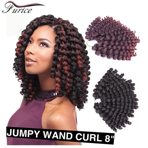 Wand Curl Crochet Hair Extensions Ombre Kinky Twist Hair Crotchet Braids Synthetic Crochet ...