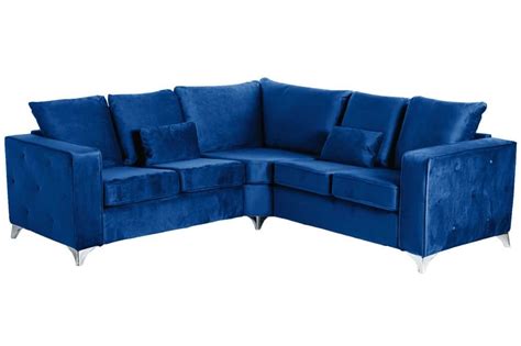 Velvet Blue Corner Sofa | canoeracing.org.uk