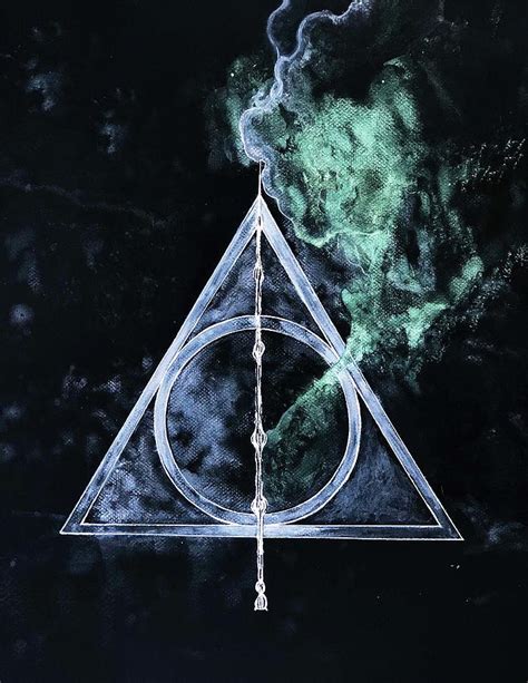 Deathly Hallows Watercolor Symbol Painting by Rawan Ita-Diaz - Pixels