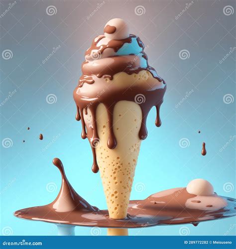 Melted Ice Cream Illustration Stock Illustration - Illustration of ...