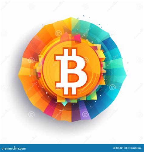 Colorful Fractal Bitcoin Symbol: Innovative Flat Design Art Stock ...