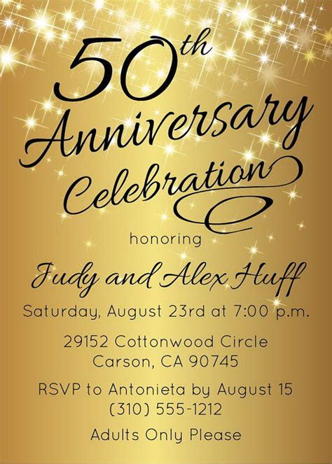50th anniversary invitations for cheap