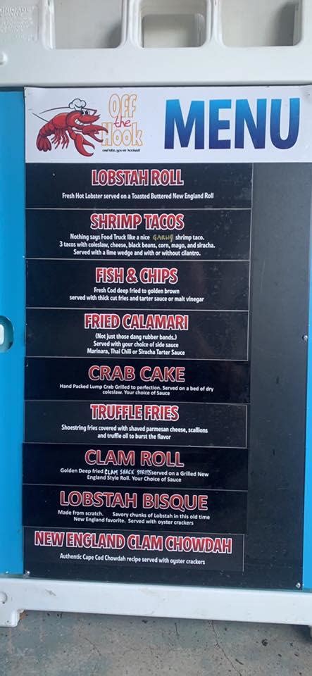 Menu at Off The Hook - Food Truck restaurant, Hurley