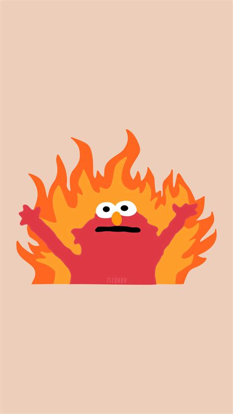Flaming Hellmo Sticker by zizouuu | Emo wallpaper, Elmo wallpaper, Mini ...