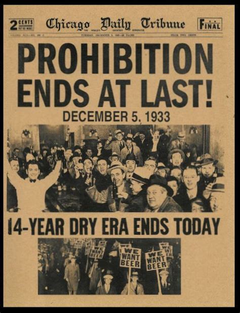 1933 Prohibition Ends Poster Reprint On 80 Year Old Paper Bar Decor Man ...