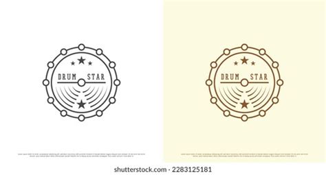 Drum Vintage Logo Design Illustration Line Stock Vector (Royalty Free) 2283125181 | Shutterstock