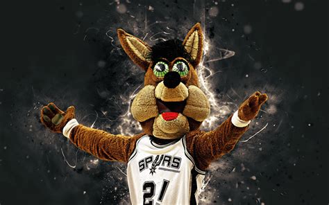 Download wallpapers The Coyote, 4k, mascot, San Antonio Spurs, basketball, abstract art, NBA ...