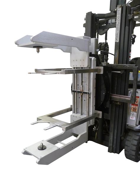 Packline Materials Handling: Forklift Mounted Clamp Attachment for Handling Reels or Rolls of Cable