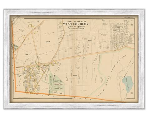 WEST ROXBURY Massachusetts 1899 Map Plate 32 Replica or - Etsy