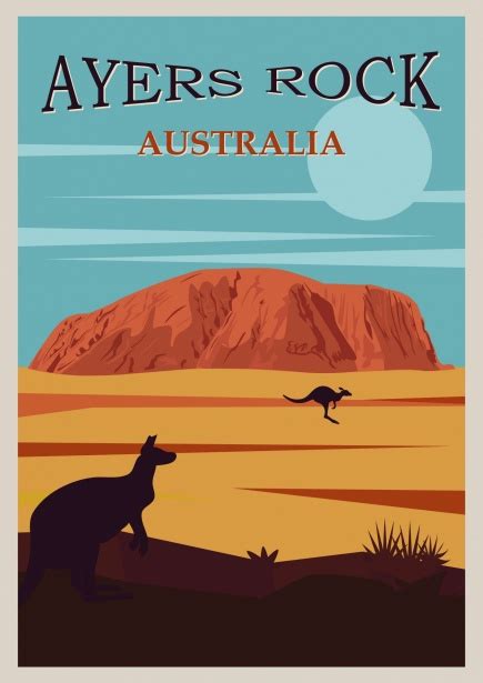 Australia, Uluru Travel Poster Free Stock Photo - Public Domain Pictures