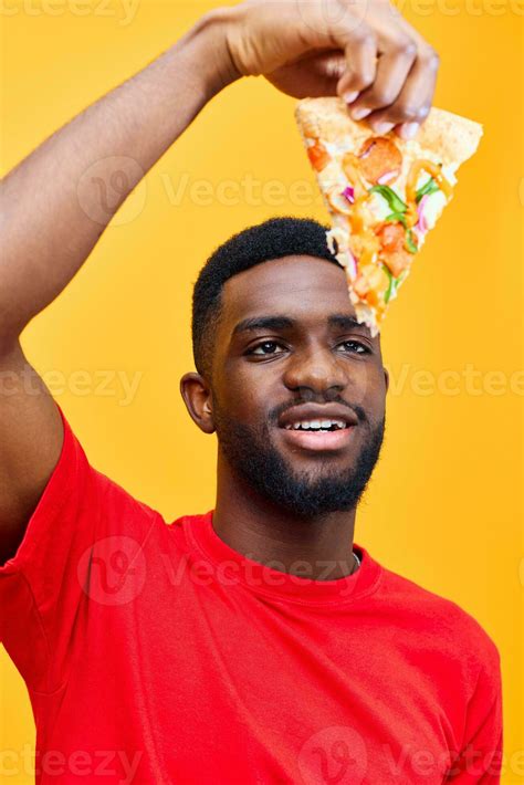 delivery man black food food guy obesity happy background smile funny pizza fast 26409828 Stock ...