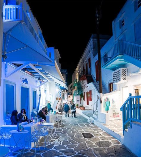 Nightlife on Mykonos streets, Greece | Everyone`s Creative Travel Spot | Pinterest | Greece ...