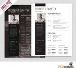 Simple and Clean Resume Free PSD Template | PSDFreebies.com