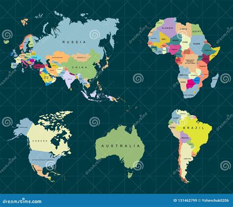 Territory of Continents - Africa Europe Asia Eurasia, South America ...