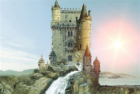 Download Castle, Waterfall, Nature. Royalty-Free Stock Illustration ...