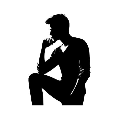 Premium Vector | Vector man thinking thinking man silhouette vector