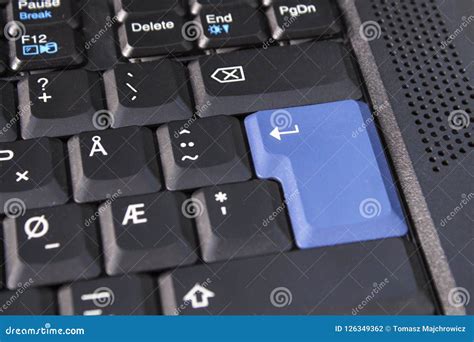 Fragment of a Laptop Keyboard with Keys with the Norwegian Alphabet ...