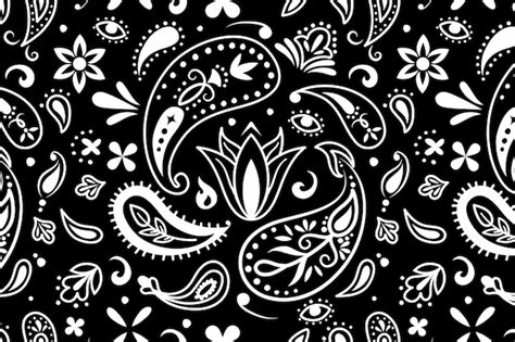 Premium Vector | Paisley bandana pattern