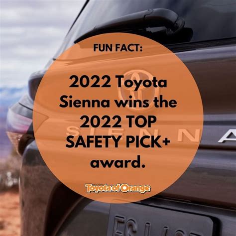 the toyota sienna wins the 2020 top safety pick award
