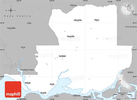 Gray Simple Map of Solano County