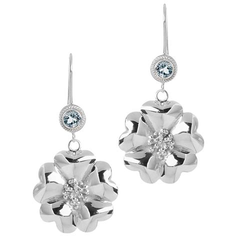 Light Blue Topaz Blossom Stone Chandelier Earrings For Sale at 1stDibs | blue stone chandelier ...