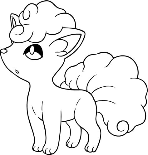 Drawing Alolan Vulpix of the Pokémon Sun and Moon coloring page