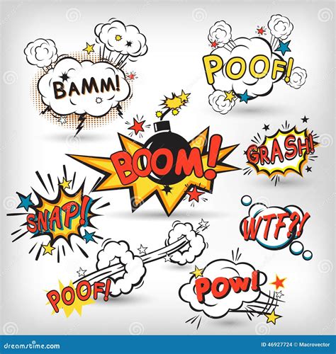 Comic boom set stock vector. Illustration of chat, dialog - 46927724