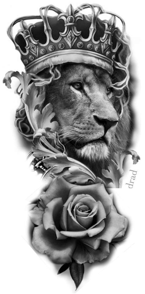 Lion Tattoo With Crown, Lion Back Tattoo, Lion Tattoo Sleeves, Mens Lion Tattoo, Lion Head ...