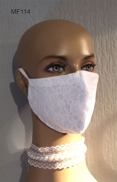 Fashion Fabric Face Mouth Cover Washable Mask Lace Spandex | Etsy