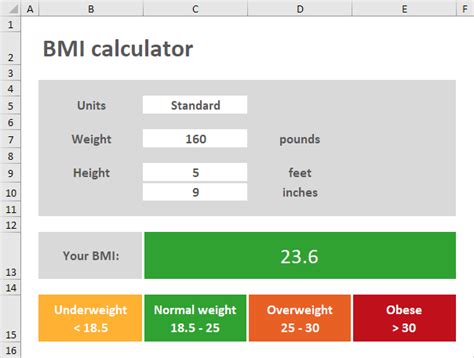 BMI calculator in Excel - Step by Step Tutorial