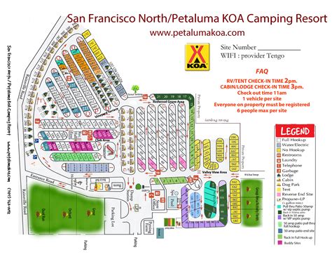 Petaluma, California Campground Map | San Francisco North / Petaluma KOA