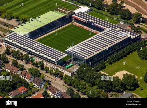 Aerial view, stadium of FC Freiburg, Bundesliga stadium, first ...