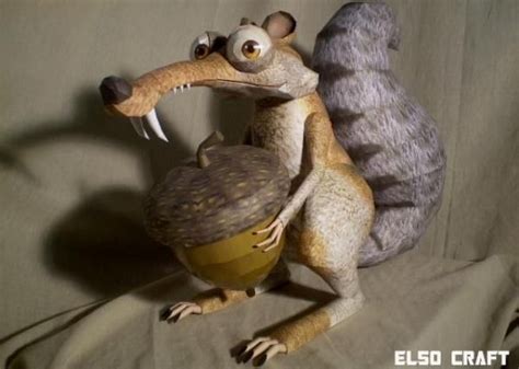 Ice Age - Scrat - The Prehistoric Chipmunk Paper Model - by Elso Craft Museo == Elso Craft, the ...