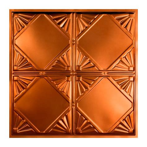 Great Lakes Tin Erie 2 ft. x 2 ft. Lay-in Tin Ceiling Tile in Copper-Y56-08 - The Home Depot