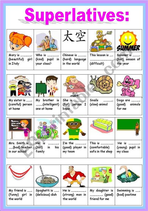 superlatives - ESL worksheet by ben 10