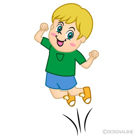 Jumping Boy Cartoon Free PNG Image｜Illustoon