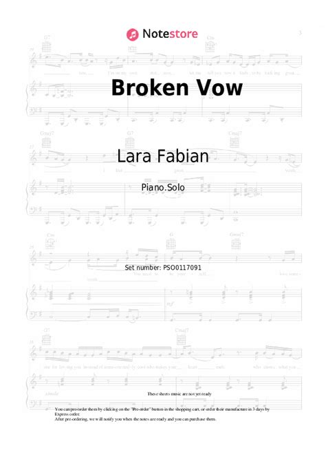 Broken Vow piano sheet music Lara Fabian in Note-Store.com | Piano.Solo SKU PSO0117091