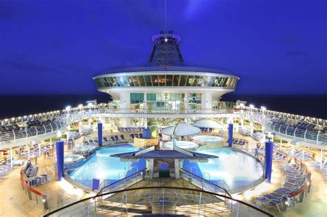 Cruise ship deck at night stock image. Image of evening - 24087111