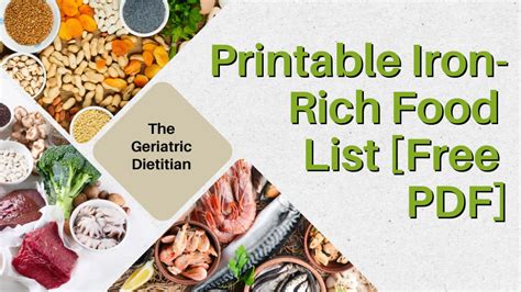 Printable Iron Rich Food List [Free PDF] - The Geriatric Dietitian