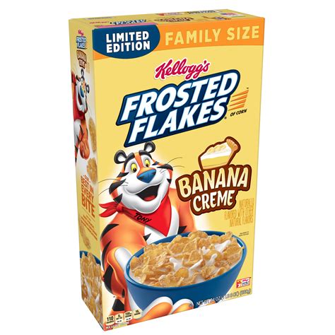 Kellogg's Frosted Flakes Breakfast Cereal, Banana Creme, Family Size ...